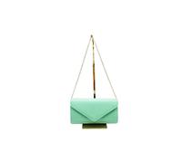 Vellin Women's Patent Envelope Clutch Bag with Gold /Sliver Chain Strap in Light Green