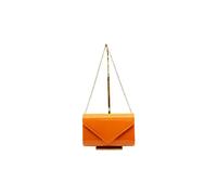 Vellin Women's Patent Envelope Clutch Bag with Gold /Sliver Chain Strap in Orange