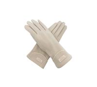 Vellin Women's Plain Gloves with Single Stripe & Fleece Lining in Beige Vellin Beige One Size