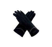 Vellin Women's Plain Gloves with Single Stripe & Fleece Lining in Black