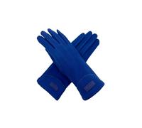 Vellin Women's Plain Gloves with Single Stripe & Fleece Lining in Blue