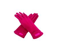 Vellin Women's Plain Gloves with Single Stripe & Fleece Lining in Fuchsia