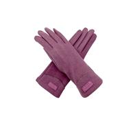 Vellin Women's Plain Gloves with Single Stripe & Fleece Lining in Purple