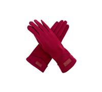 Vellin Women's Plain Gloves with Single Stripe & Fleece Lining in Red