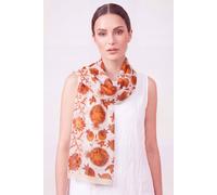 Vellin Women's Pomegranate Print Chiffon Scarf in Orange