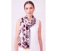Vellin Women's Pomegranate Print Chiffon Scarf in Purple
