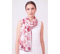 Vellin Women's Pomegranate Print Chiffon Scarf in White