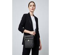 Vellin Women's Printed Crossbody Bag with Multi-Zip Compartments & Adjustable Strap in Black
