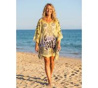Vellin Women's Printed Kaftan Beach Cover-Up Dress in Yellow