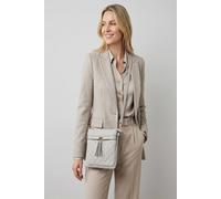 Vellin Women's Quilted Crossbody Bag with Adjustable Strap & Multi-Zip Pockets in Light Grey
