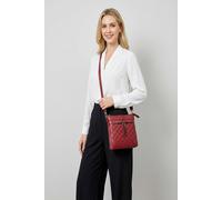 Vellin Women's Quilted Crossbody Bag with Adjustable Strap & Multi-Zip Pockets in Maroon