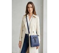Vellin Women's Quilted Crossbody Bag with Adjustable Strap & Multi-Zip Pockets in Navy