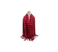 Vellin Women's Red Checked Wool-Blend Scarf with Tassels