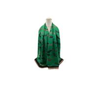 Vellin Women's Reversible Feather-Pattern Jacquard Scarf with Soft Drape in Green