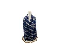 Vellin Women's Reversible Feather-Pattern Jacquard Scarf with Soft Drape in Navy Vellin Navy One Size
