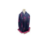 Vellin Women's Reversible Tree-Pattern Jacquard Scarf with Soft Drape in Navy