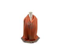 Vellin Women's Reversible Tree-Pattern Jacquard Scarf with Soft Drape in Orange