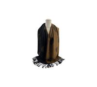 Vellin Women's Reversible Tree Patterned Scarf with Fringe in Black Vellin Black One Size