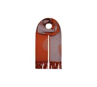 Vellin Women's Reversible Tree Patterned Scarf with Fringe in Orange Vellin Orange One Size