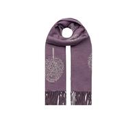 Vellin Women's Reversible Tree Patterned Scarf with Fringe in Purple