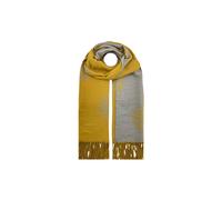 Vellin Women's Reversible Tree Patterned Scarf with Fringe in Yellow