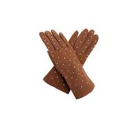 Vellin Women's Rhinestone-Detail Soft Touch Touchscreen Glove in Brown