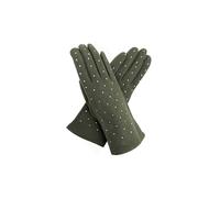 Vellin Women's Rhinestone-Detail Soft Touch Touchscreen Glove in Green