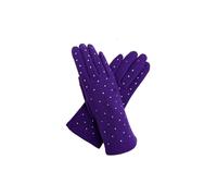 Vellin Women's Rhinestone-Detail Soft Touch Touchscreen Glove in Purple