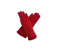 Vellin Women's Rhinestone-Detail Soft Touch Touchscreen Glove in Red