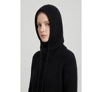 Vellin Women's Soft Plain Knitted Balaclava Hood-2-in-1 Hat & Scarf in Black