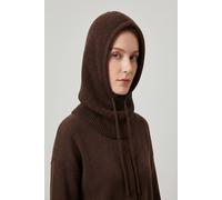 Vellin Women's Soft Plain Knitted Balaclava Hood-2-in-1 Hat & Scarf in Chocolate