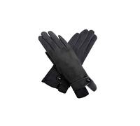 Vellin Women's Soft-Touch Button-Detail Gloves in Black