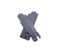 Vellin Women's Soft-Touch Button-Detail Gloves in Grey Vellin Grey One Size