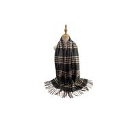 Vellin Women's Soft Wool BlendClassic Check Pattern Scarf Fringed Ends in Black