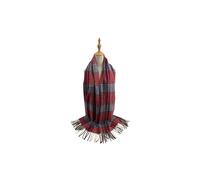 Vellin Women's Soft Wool BlendClassic Check Pattern Scarf Fringed Ends in Red