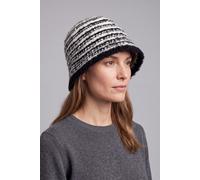 Vellin Women's Striped Knit Bucket Beanie Hat in Black Vellin Black One Size