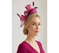Vellin Women's Structured Mesh Bow Fascinator Headband in Wine Vellin Wine One Size