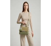 Vellin Women's Structured Top Handle Crossbody Bag with Textured Finish in Green Vellin Green One Size