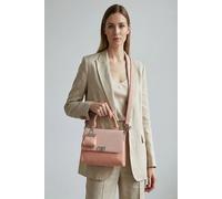 Vellin Women's Structured Top Handle Crossbody Bag with Textured Finish in Pink Vellin Pink One Size