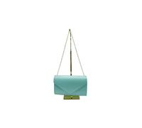 Vellin Women's Textured Envelope Clutch Bag with Gold Chain Strap in Mint
