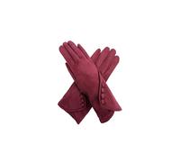 Vellin Women's Touchscreen Soft-Touch Gloves with Vintage Button Cuff in Maroon