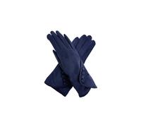 Vellin Women's Touchscreen Soft-Touch Gloves with Vintage Button Cuff in Navy