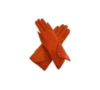 Vellin Women's Touchscreen Soft-Touch Gloves with Vintage Button Cuff in Orange