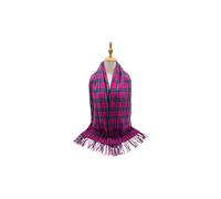 Vellin Women's Vibrant Pink Checked Wool Mix Tassel Scarf in Fuchsia