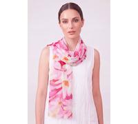 Vellin Women's Watercolour Daisy Print Scarf in Bright Pink