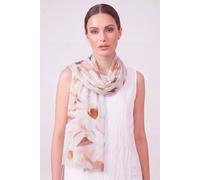 Vellin Women's Watercolour Daisy Print Scarf in Light Beige
