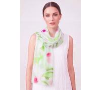 Vellin Women's Watercolour Daisy Print Scarf in Light Green