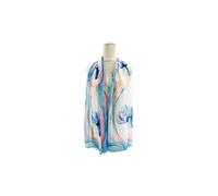 Vellin Women's Watercolour Floral Chiffon Scarf in Blue
