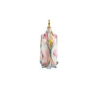 Vellin Women's Watercolour Floral Chiffon Scarf in Pink
