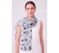 Vellin Women's Watercolour Heart Print Scarf in Black